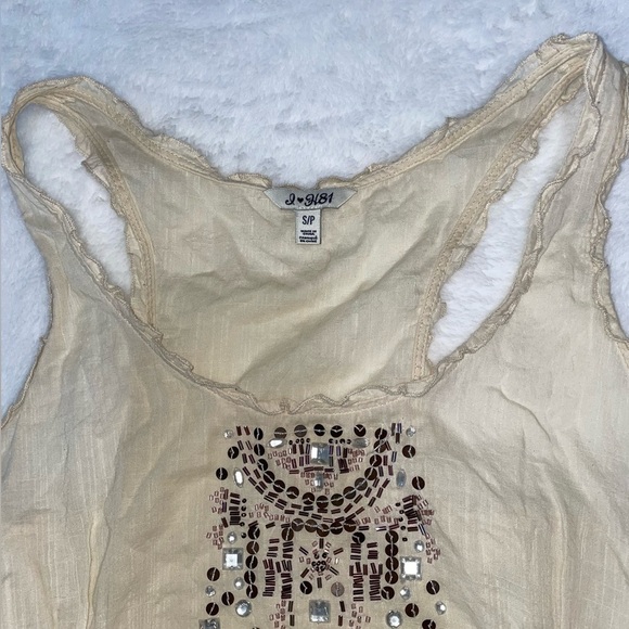 Bohemian Dress Tie Waist Super Cute Summer Beach Dress Embellished Champagne​ - Picture 3 of 6